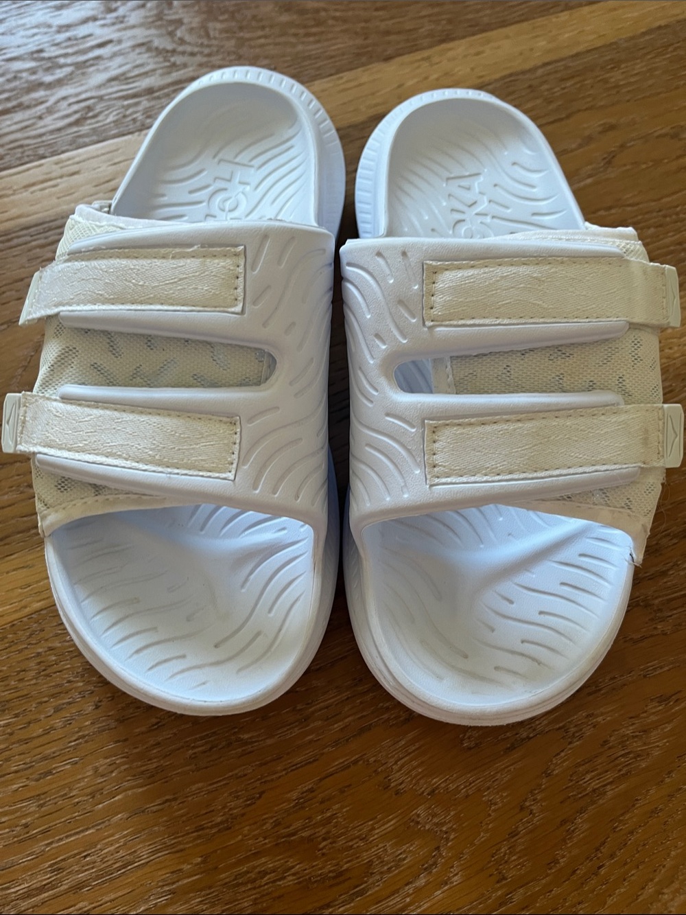 Hoka white Double-Strap Slide Sandals